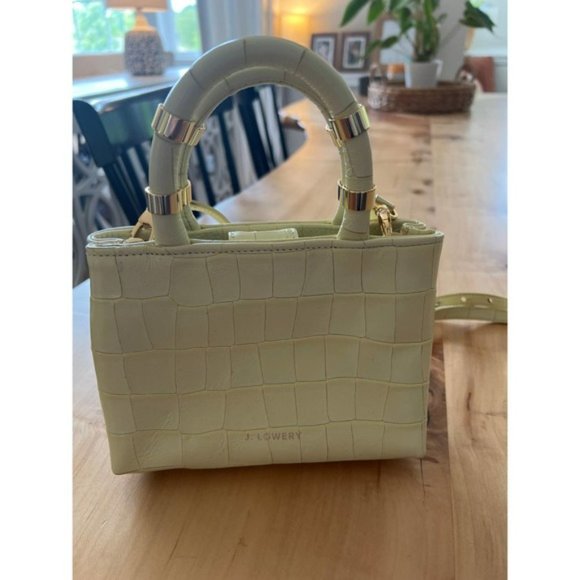 J. Lowery Leather Mini William Crossbody Tote Bag Women's Pastel Yellow NWOT - Picture 5 of 8